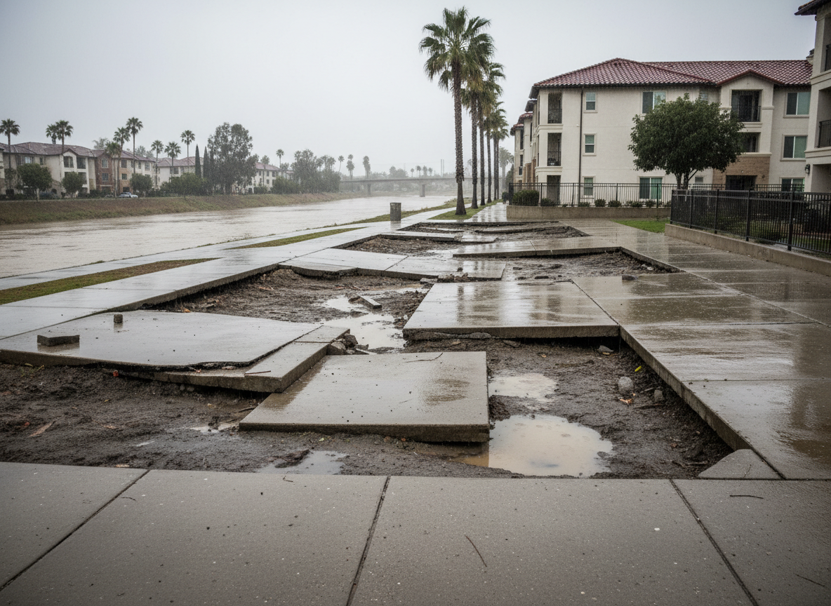 How Winter Rains Cause Concrete Settlement in Mission Valley